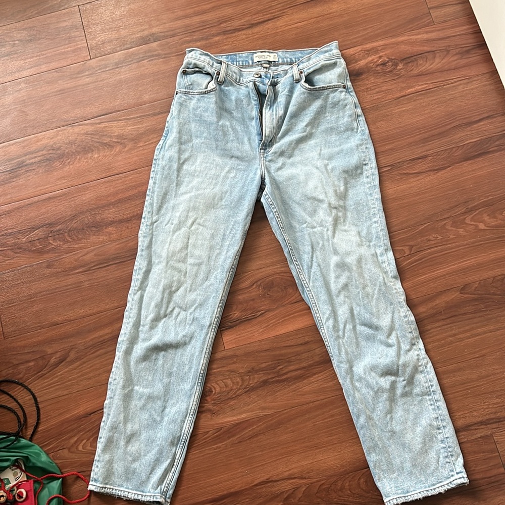 Abercrombie & fitch curve love ankle straight ultra high rise jeans extra long